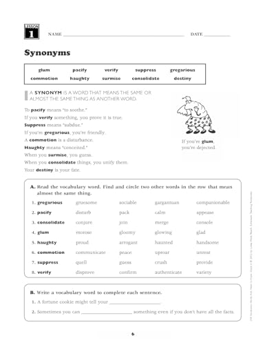 240 Vocabulary Words Kids Need to Know: Grade 6: 24 Ready-To-Reproduce Packets I