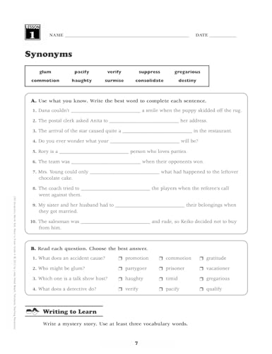240 Vocabulary Words Kids Need to Know: Grade 6: 24 Ready-To-Reproduce Packets I