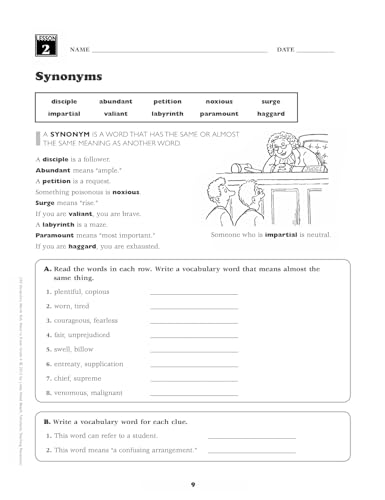 240 Vocabulary Words Kids Need to Know: Grade 6: 24 Ready-To-Reproduce Packets I