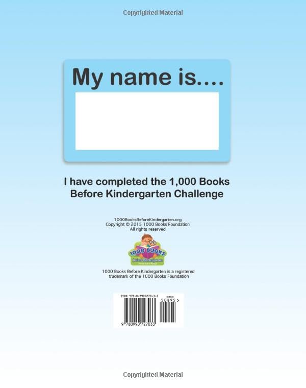 1000 Books Before Kindergarten: My Journey to 1,000 Books (Activity Journal)