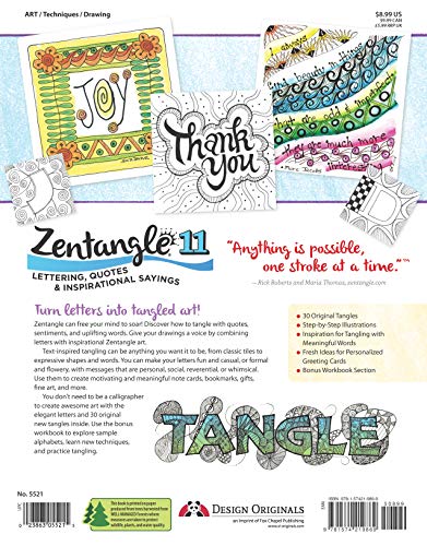 Zentangle 11: Lettering, Quotes, & Inspirational Sayings, Workbook Edition (Desi