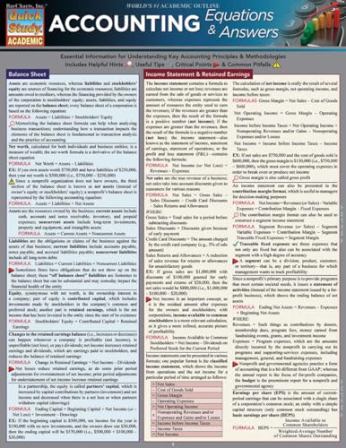 Accounting Equations & Answers: QuickStudy Laminated Reference Guide