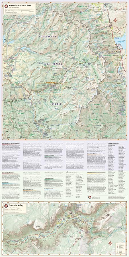 Yosemite National Park, California Recreation Map (Benchmark)