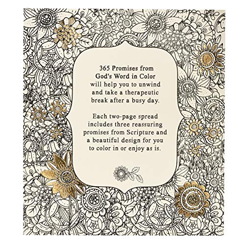365 Promises From God's Word In Color: Scripture and Coloring Pages, Compact Pur