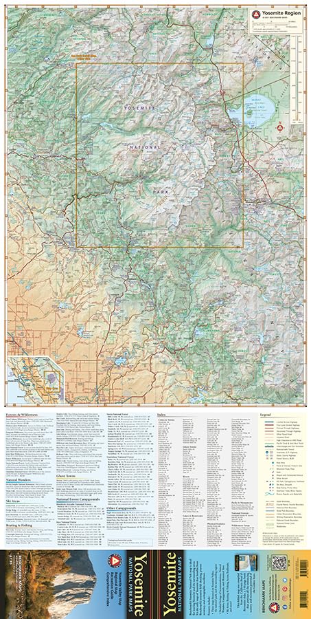Yosemite National Park, California Recreation Map (Benchmark)