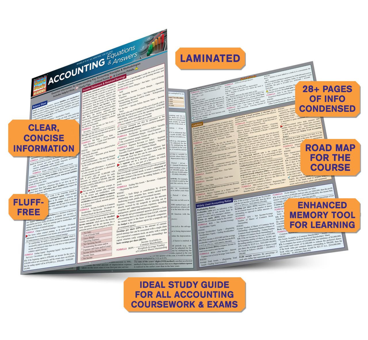 Accounting Equations & Answers: QuickStudy Laminated Reference Guide