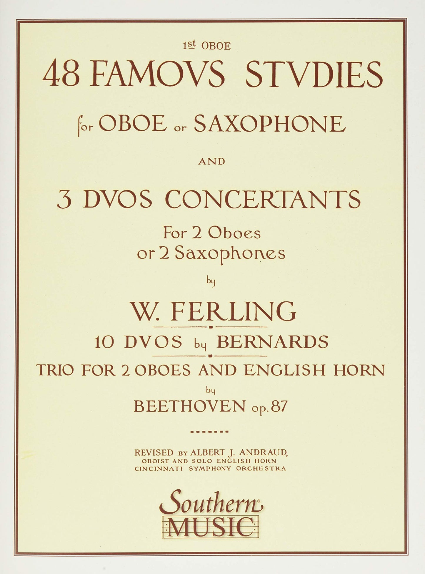 48 Famous Studies, (1st and 3rd Part): Oboe - Melodious Etudes with Oboe and Saxophone Sheet Music - Oboe and Saxophone Duet Book with 3 Duos Concerta