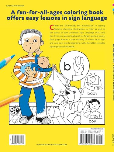 ABC Sign and Color: A Beginner's Book of American Sign Language (Dover Kids Acti