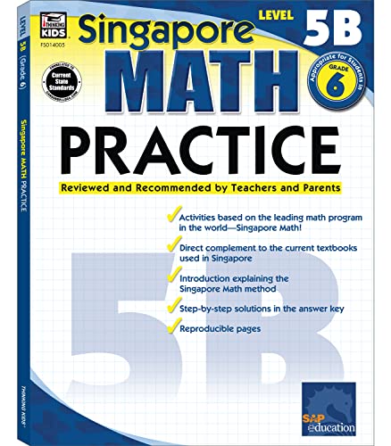 6th Grade Singapore Math Workbook, Level 5B Decimals, Geometry, Percentages, Mea