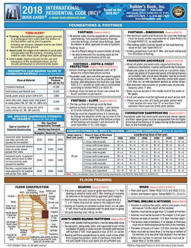 2018 International Residential Code (IRC) Quick-Card