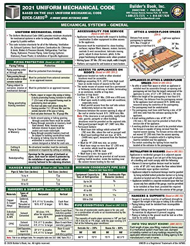 2021 Uniform Mechanical Code Quick-Card